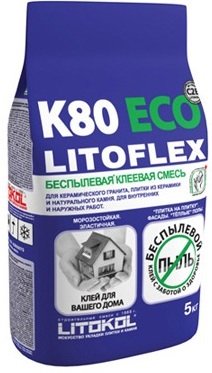 Керамическая плитка LITOKOL K80 ECO 5 кг. Плиточный клей Litoflex K80 Сухие смеси